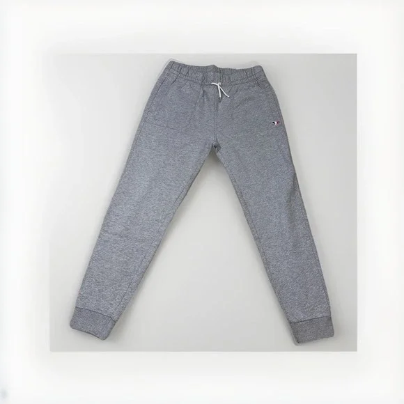 Maison Kitsune Sweatpants Mens L/XL Gray Joggers Tricolor Fox Logo Drawstring